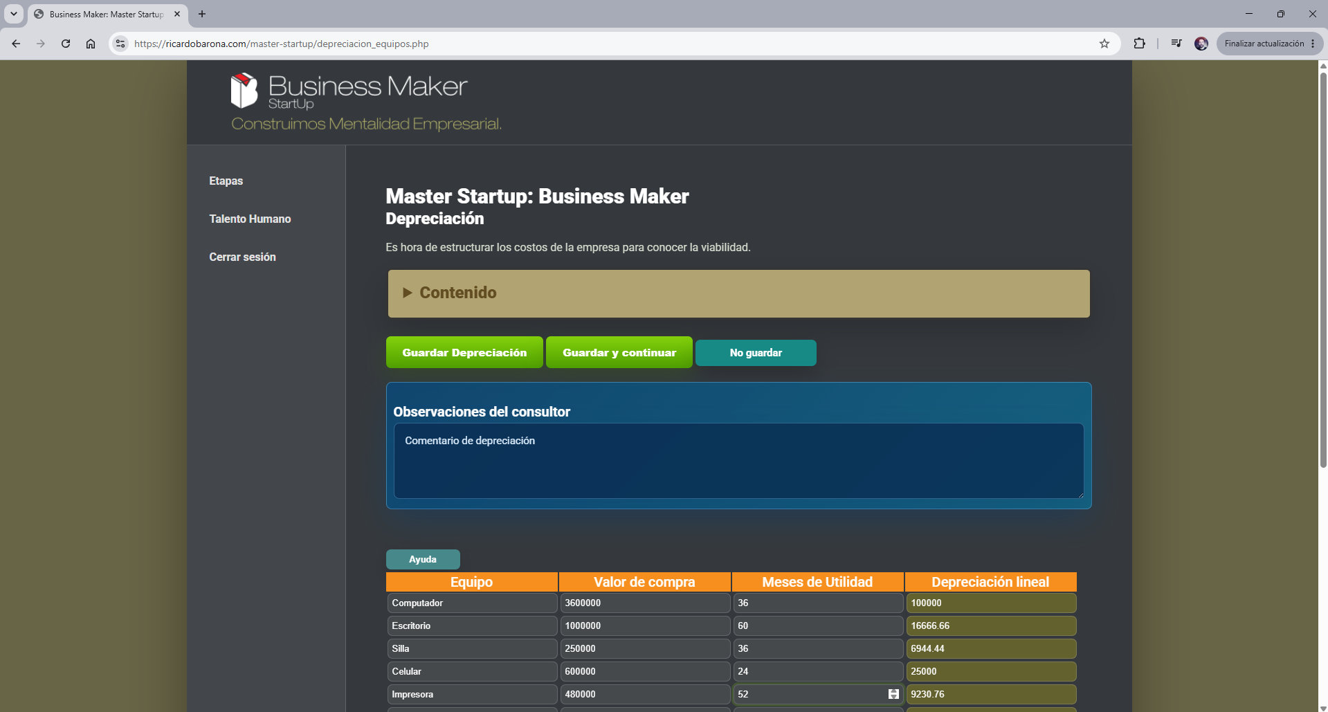 Pantalla equipos y depreciacion